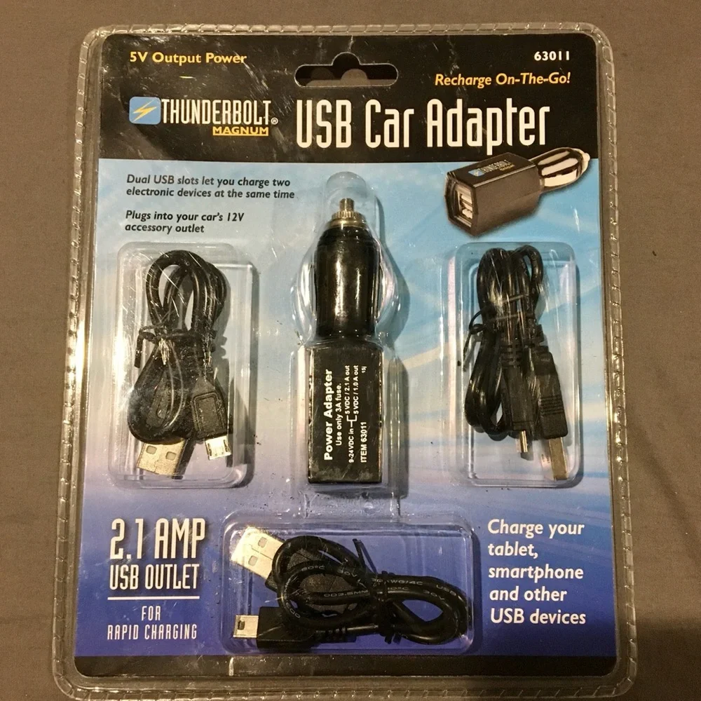 Thunderbolt Magnum USB Car Adapter New!